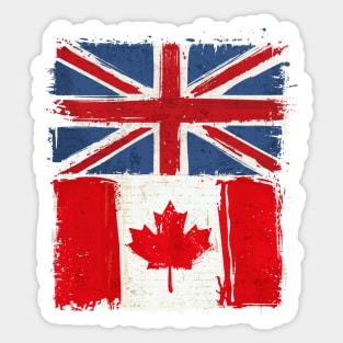 Watercolor British and Canadian Flag Sticker